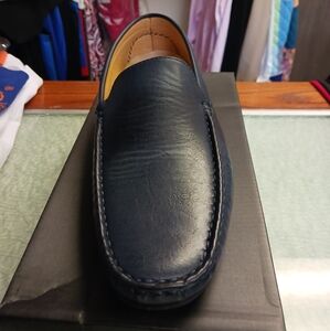Men's Blue Leather Loafers
